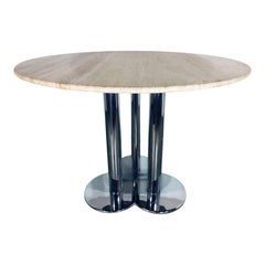 Sergio Asti for Poltronova “Trifoglio” Travertine Dining Table