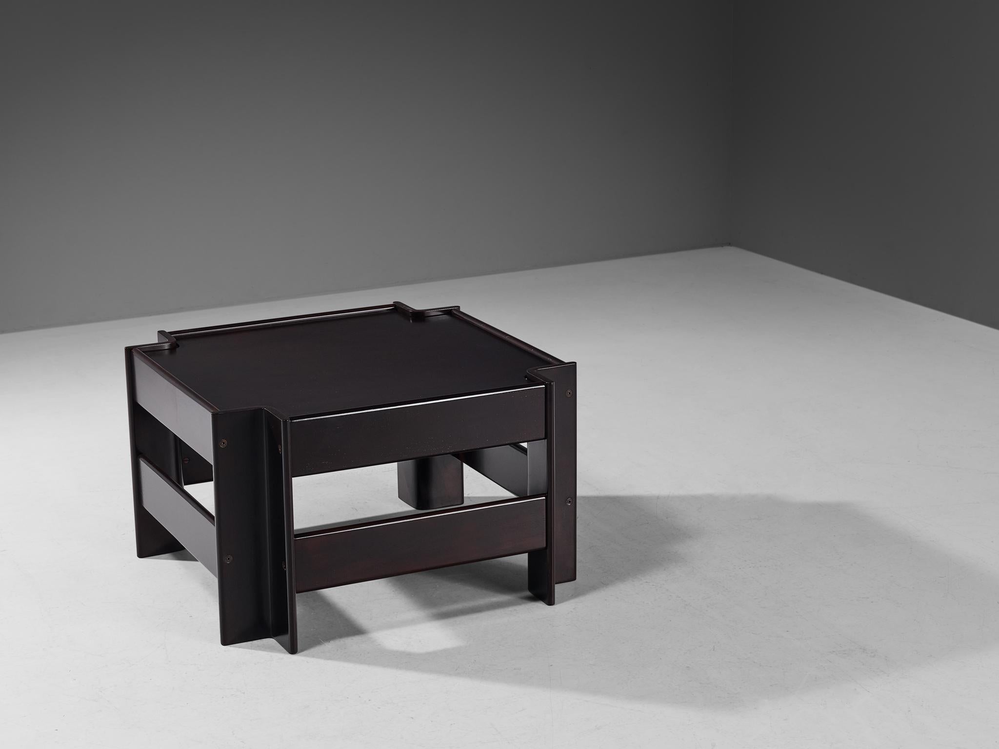Stained Sergio Asti for Poltronova 'Zelda' Wooden Coffee Table