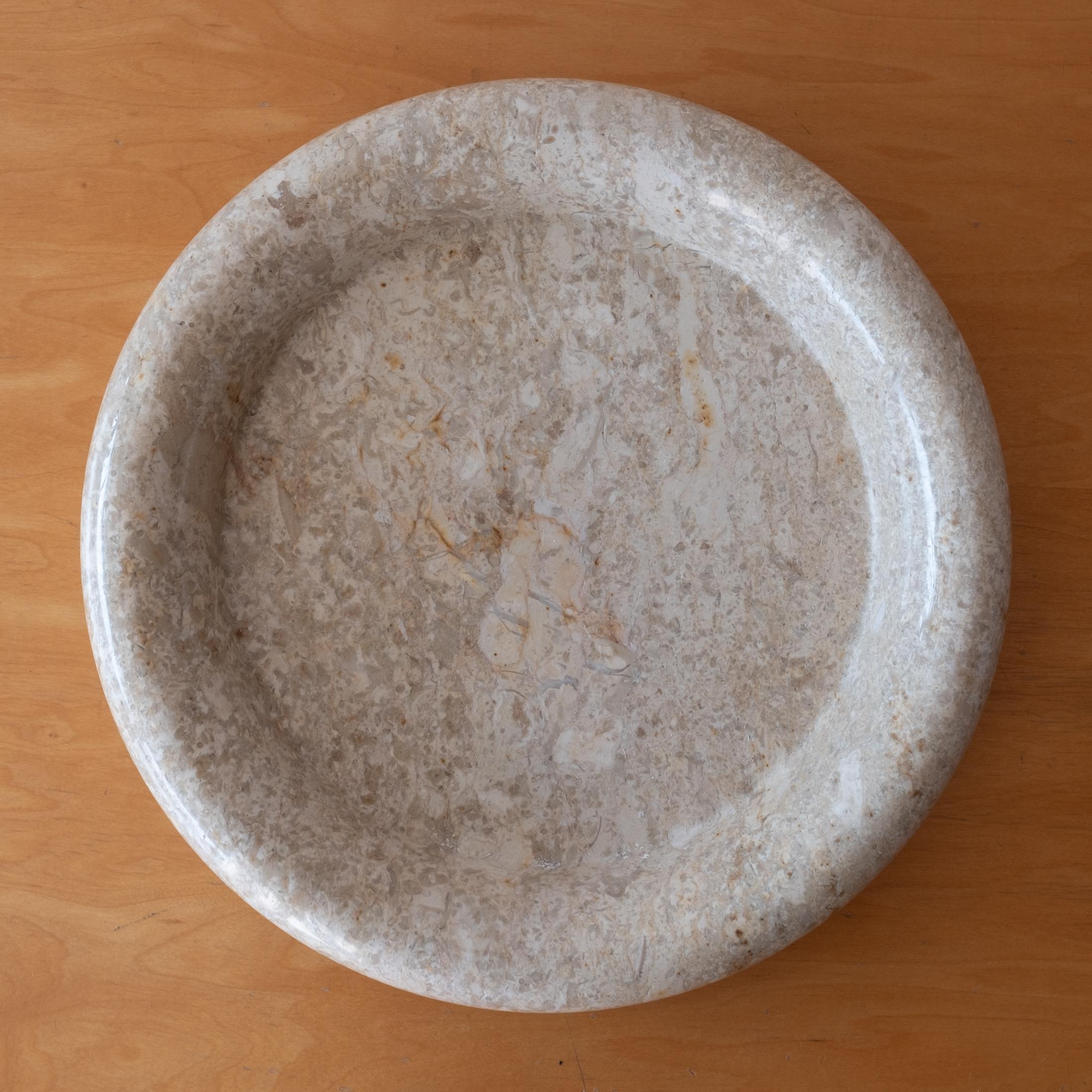 Beautiful large 11 inches wide polished terrazzo bowl or catch all. Unmarked, 1960s 