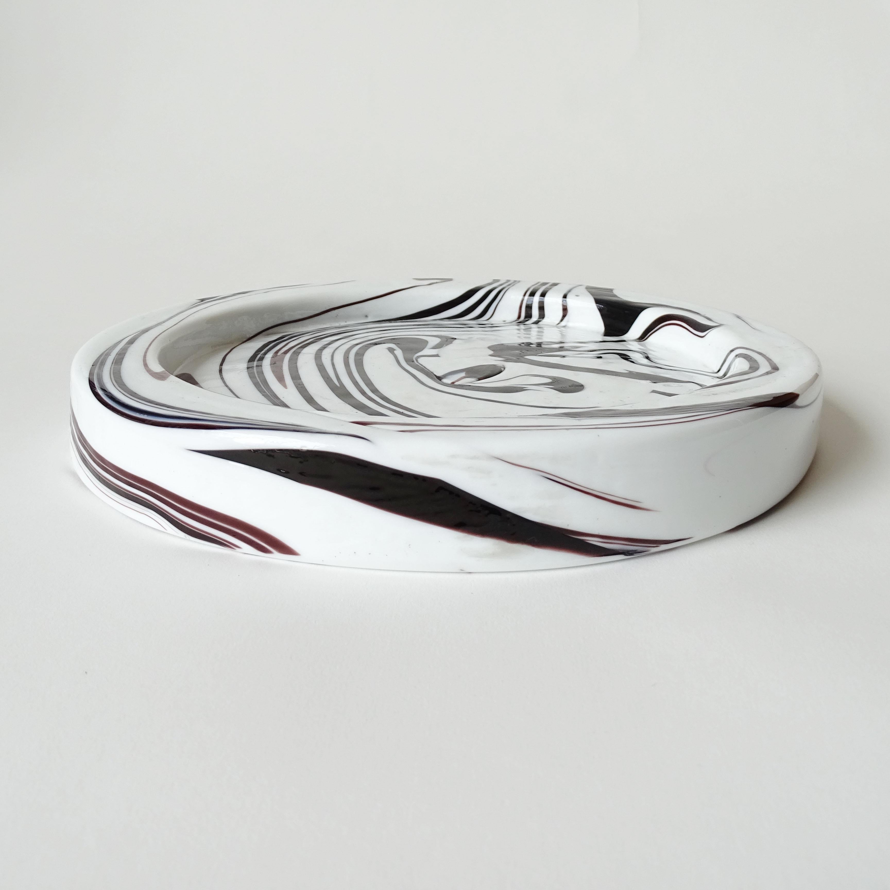 Italian Sergio Asti for Venini Large Murano Glass Ashtray , Italy, 1967 For Sale