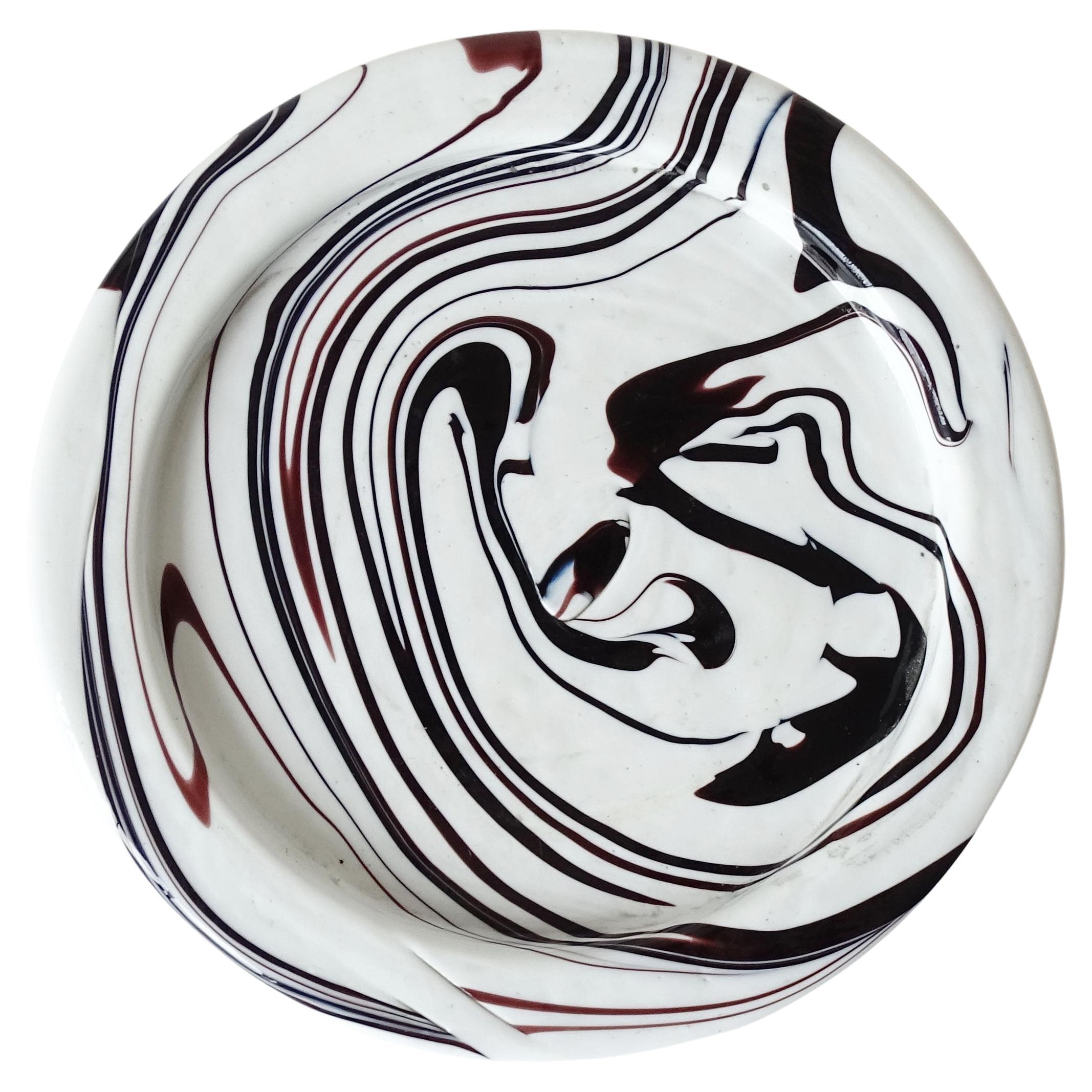 Sergio Asti for Venini Large Murano Glass Ashtray , Italy, 1967 For Sale