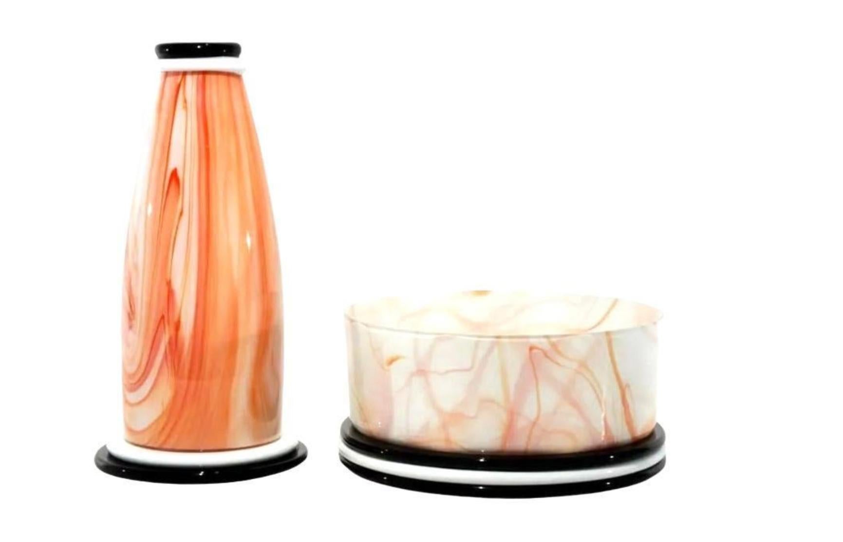 Sergio Asti para Vistosi Colección de los 60 Luigiona & Lingham Jarrones de cristal de Murano Vidrio en venta
