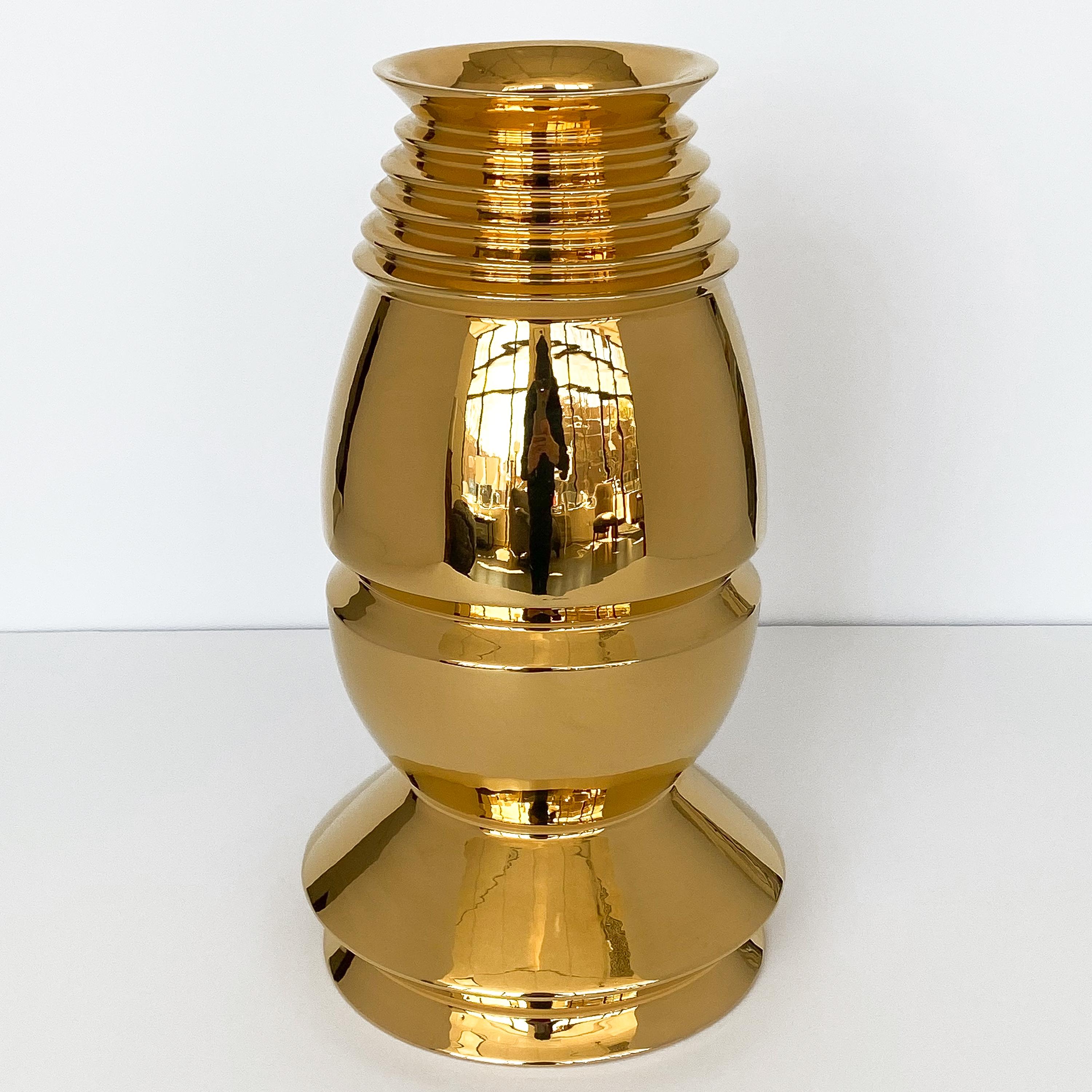 Modern Sergio Asti Gold Toky BKK Vase by Superego