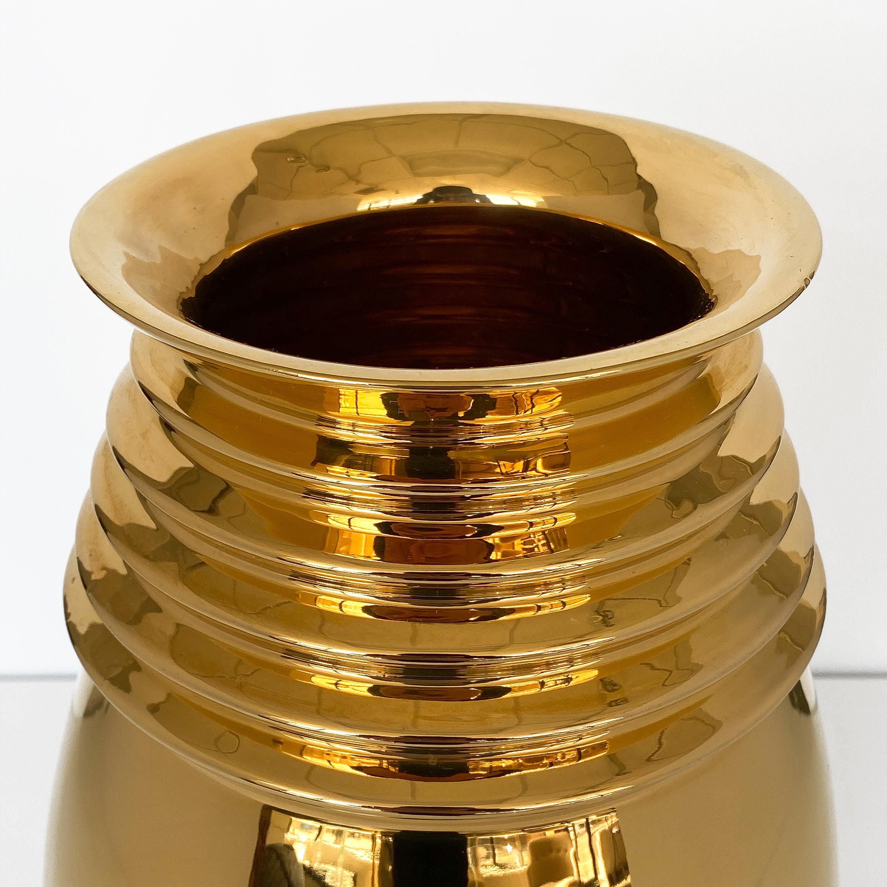 Glazed Sergio Asti Gold Toky BKK Vase by Superego