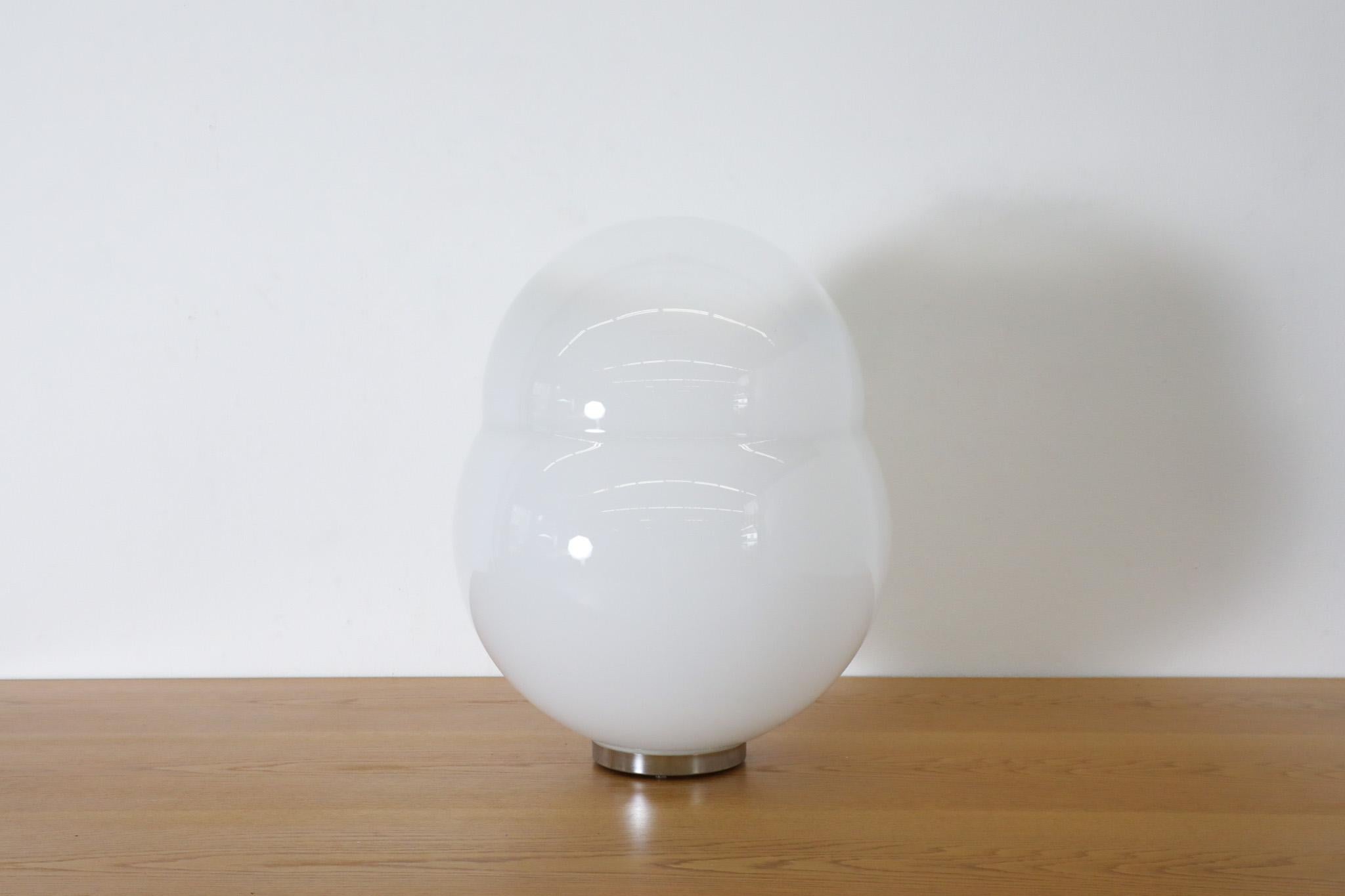 Mid-Century Modern Sergio Asti Inspired Blown Glass Snow Globe Table Lamp, Italy, 1960s