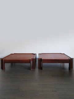 Sergio Asti Italian Mid-Century Dark Wood Coffe Tables Zelda for Poltronova 1962