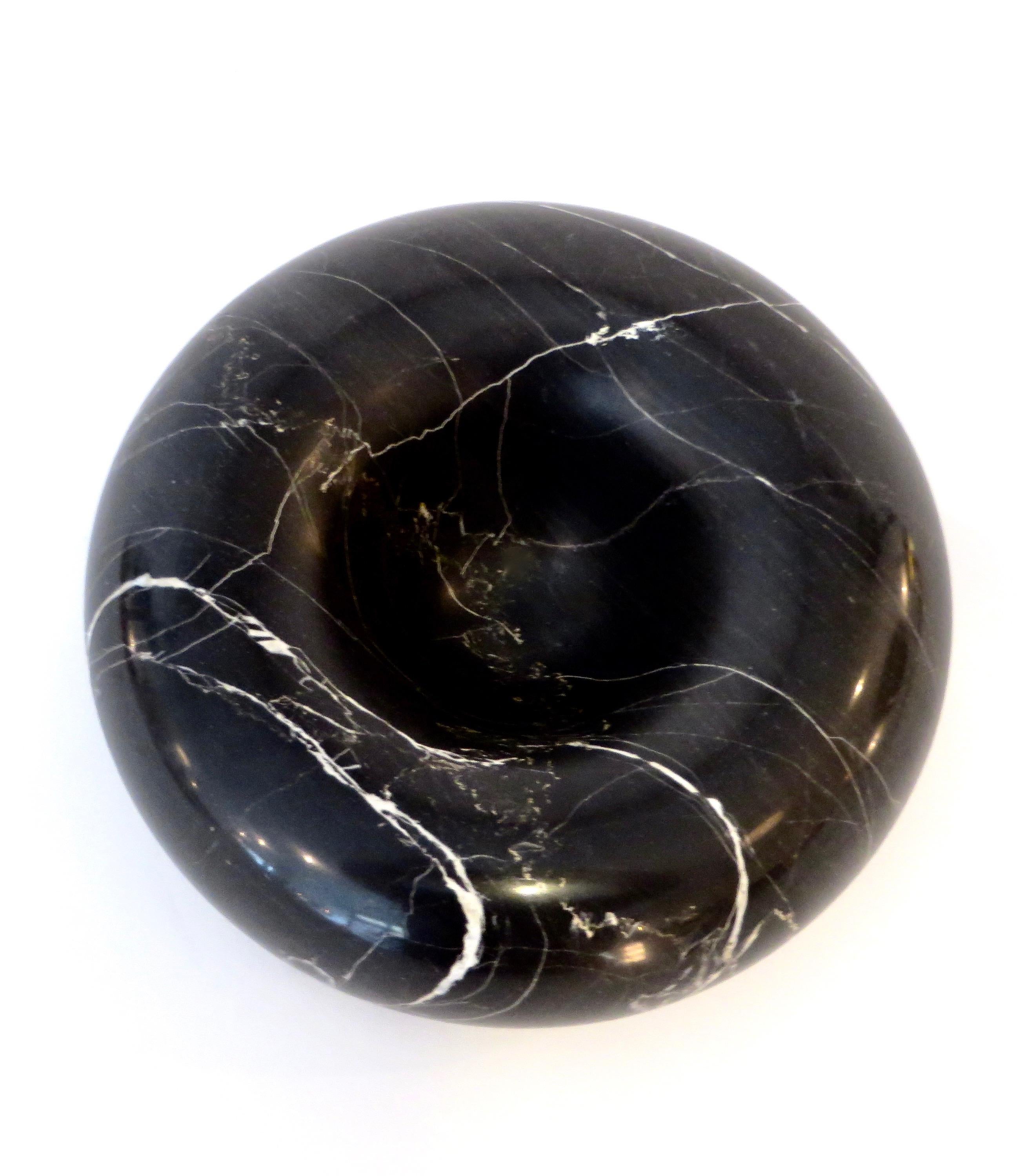Mid-Century Modern Sergio Asti Italian Nero Marquina Black Marble Bowl for Up&Up with Label