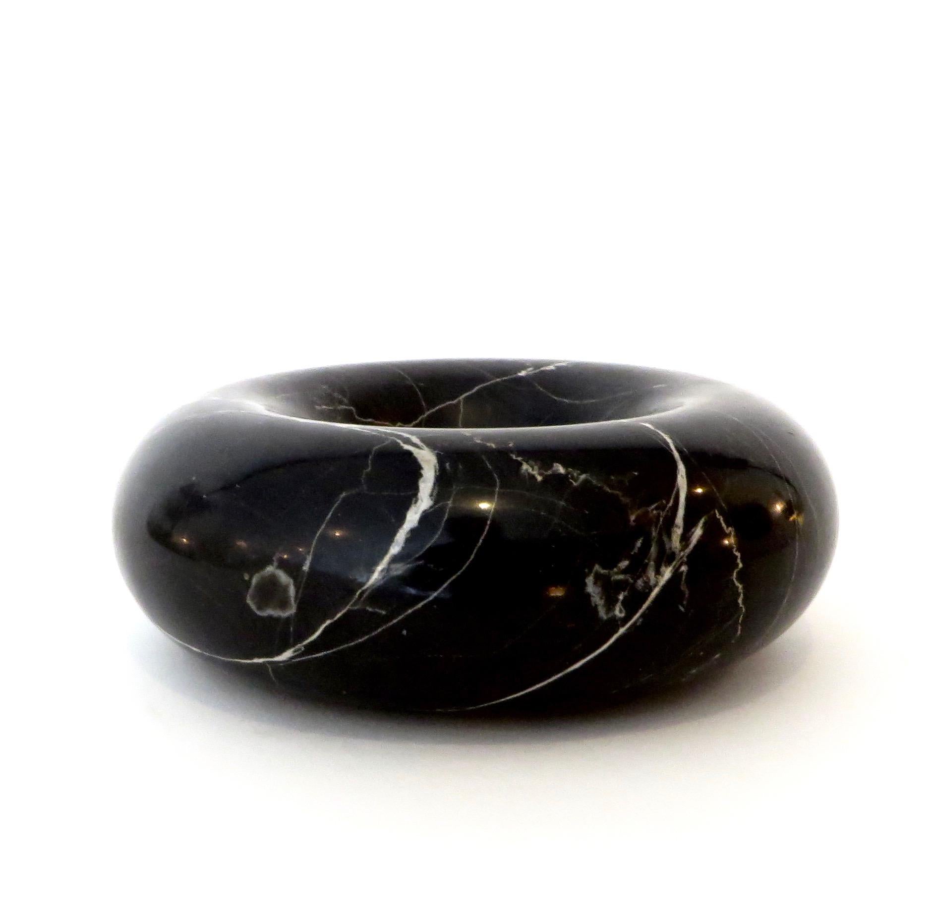Late 20th Century Sergio Asti Italian Nero Marquina Black Marble Bowl for Up&Up with Label