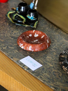 Sergio Asti Italian Red Marble Bowl, 1970s