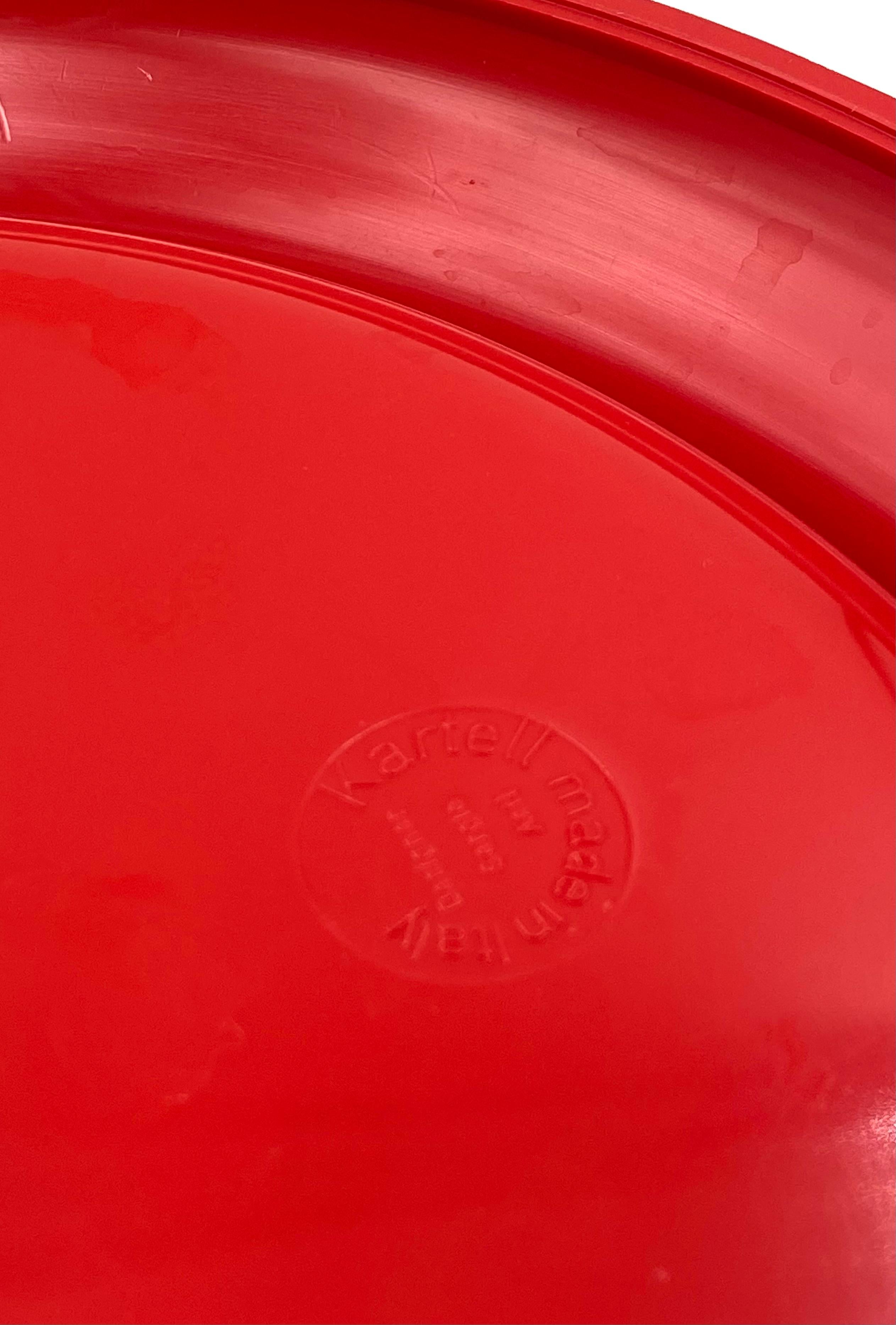 Sergio Asti, mod.4635 cenicero rojo, Kartell Italia 1967 en venta 7