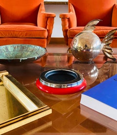 Sergio Asti, mod.4635 cendrier / attrape-tout rouge, Kartell Italie 1967
