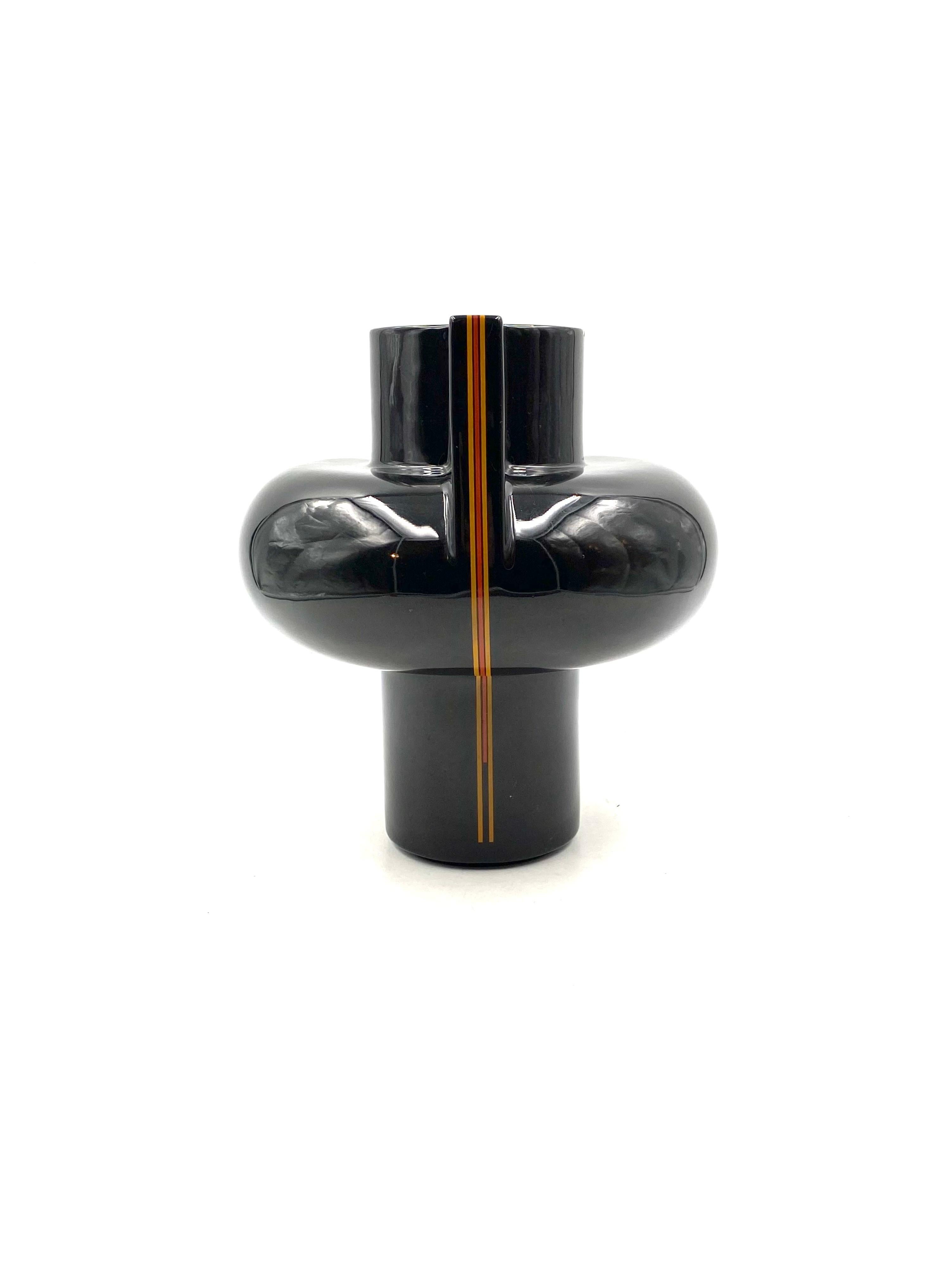 Sergio Asti, Modern black ceramic vase / pitcher, Cedit Italy 1969 For Sale 4