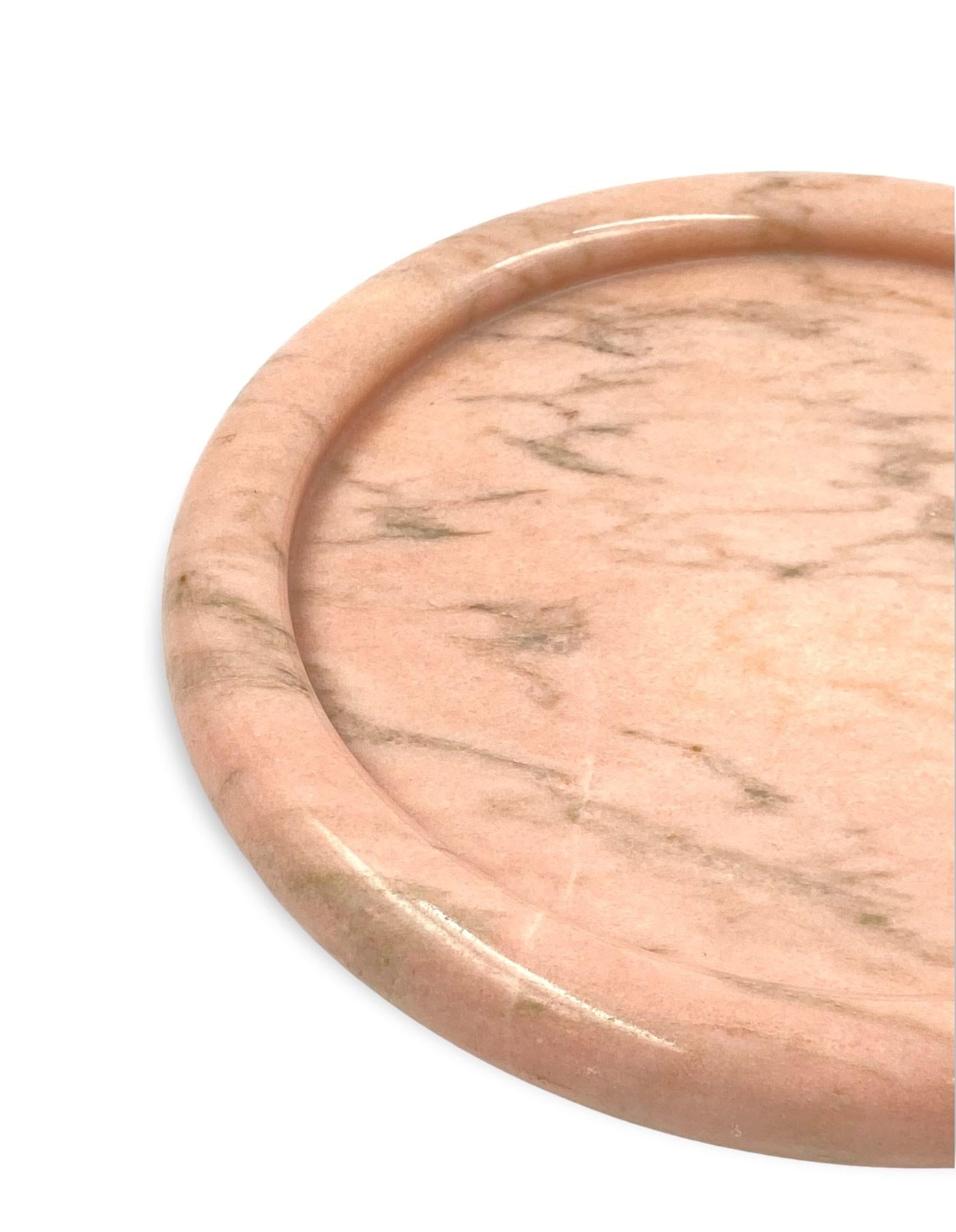 Sergio Asti, Pink Portuguese Marble Centerpiece / Tray, Up&Up Italy, 1970s For Sale 4