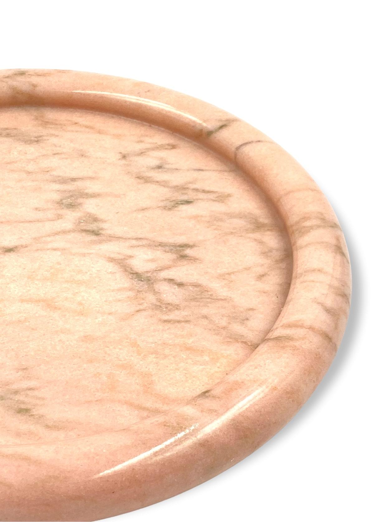Sergio Asti, Pink Portuguese Marble Centerpiece / Tray, Up&Up Italy, 1970s For Sale 5