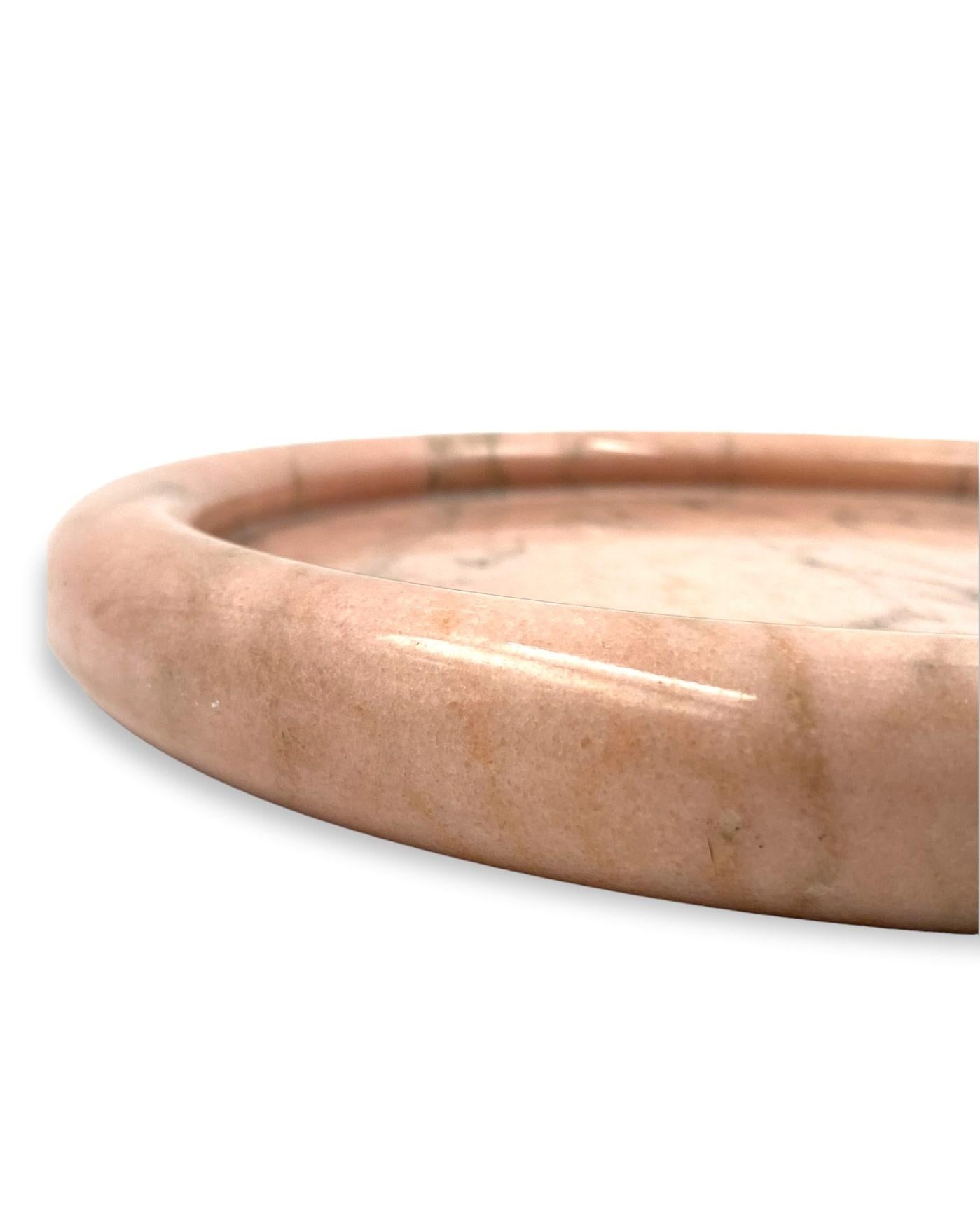 Sergio Asti, Pink Portuguese Marble Centerpiece / Tray, Up&Up Italy, 1970s For Sale 7