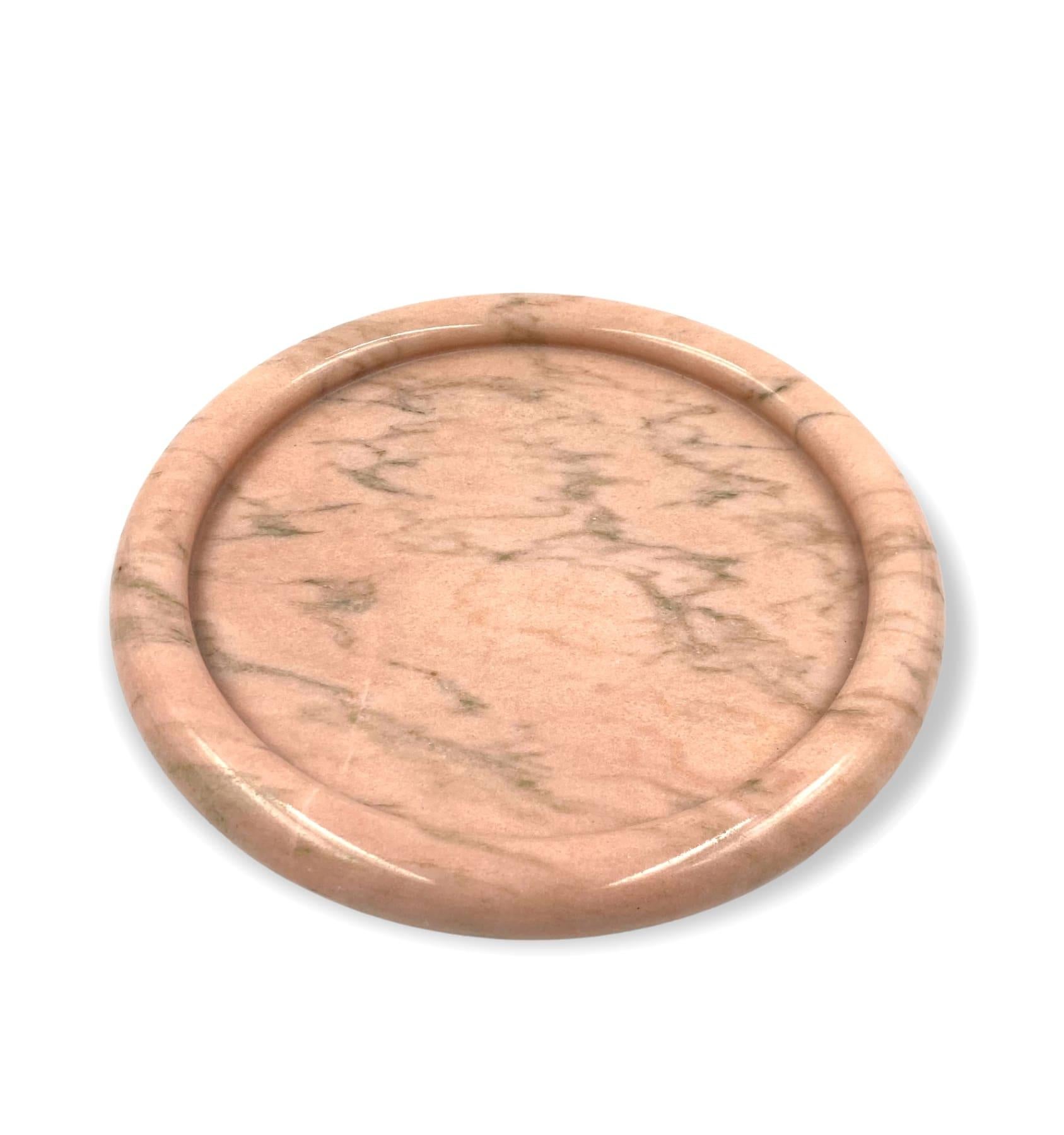 Hollywood Regency Sergio Asti, Pink Portuguese Marble Centerpiece / Tray, Up&Up Italy, 1970s For Sale
