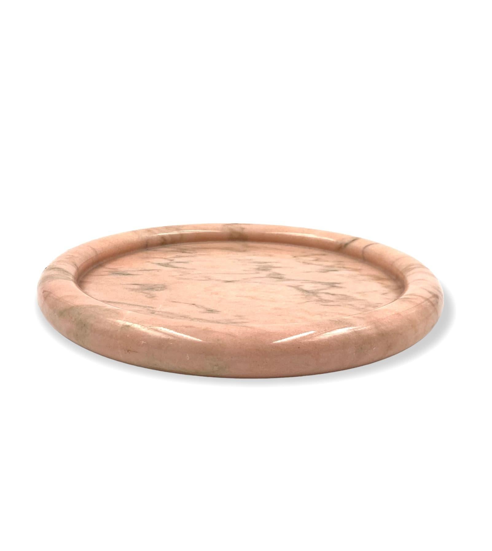 Late 20th Century Sergio Asti, Pink Portuguese Marble Centerpiece / Tray, Up&Up Italy, 1970s For Sale