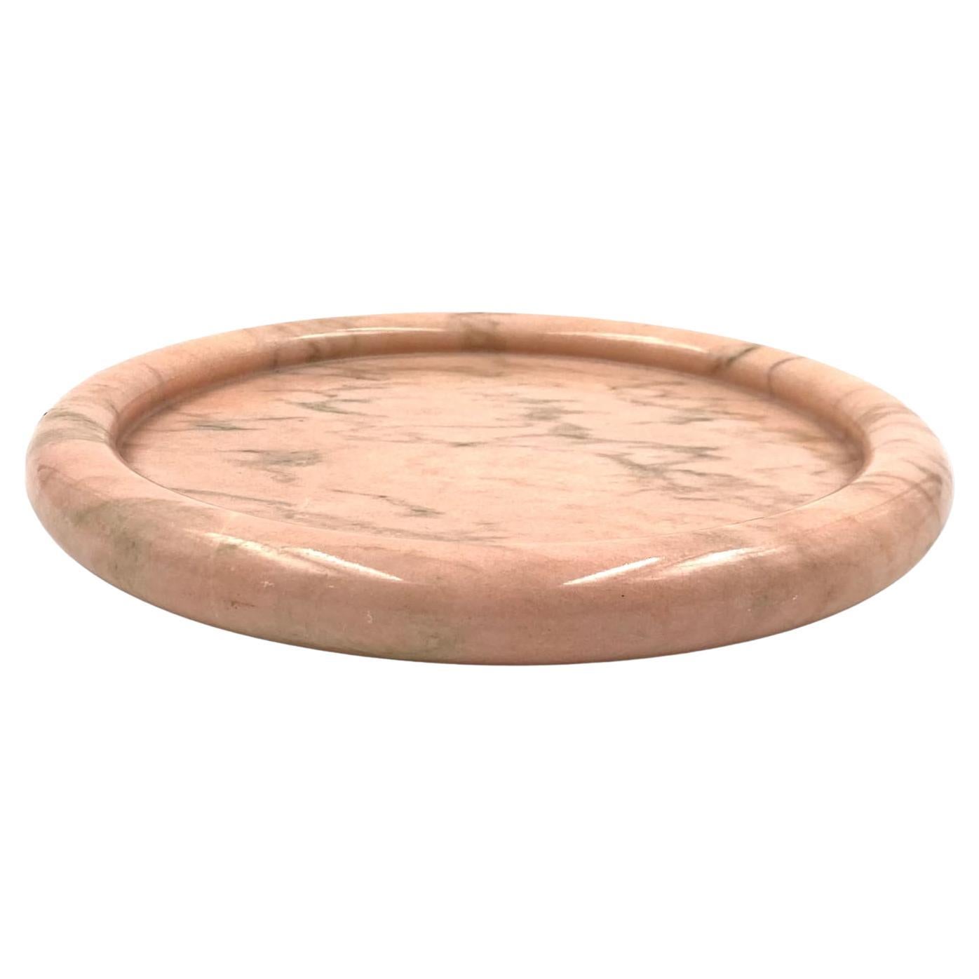 Sergio Asti, Pink Portuguese Marble Centerpiece / Tray, Up&Up Italy, 1970s For Sale