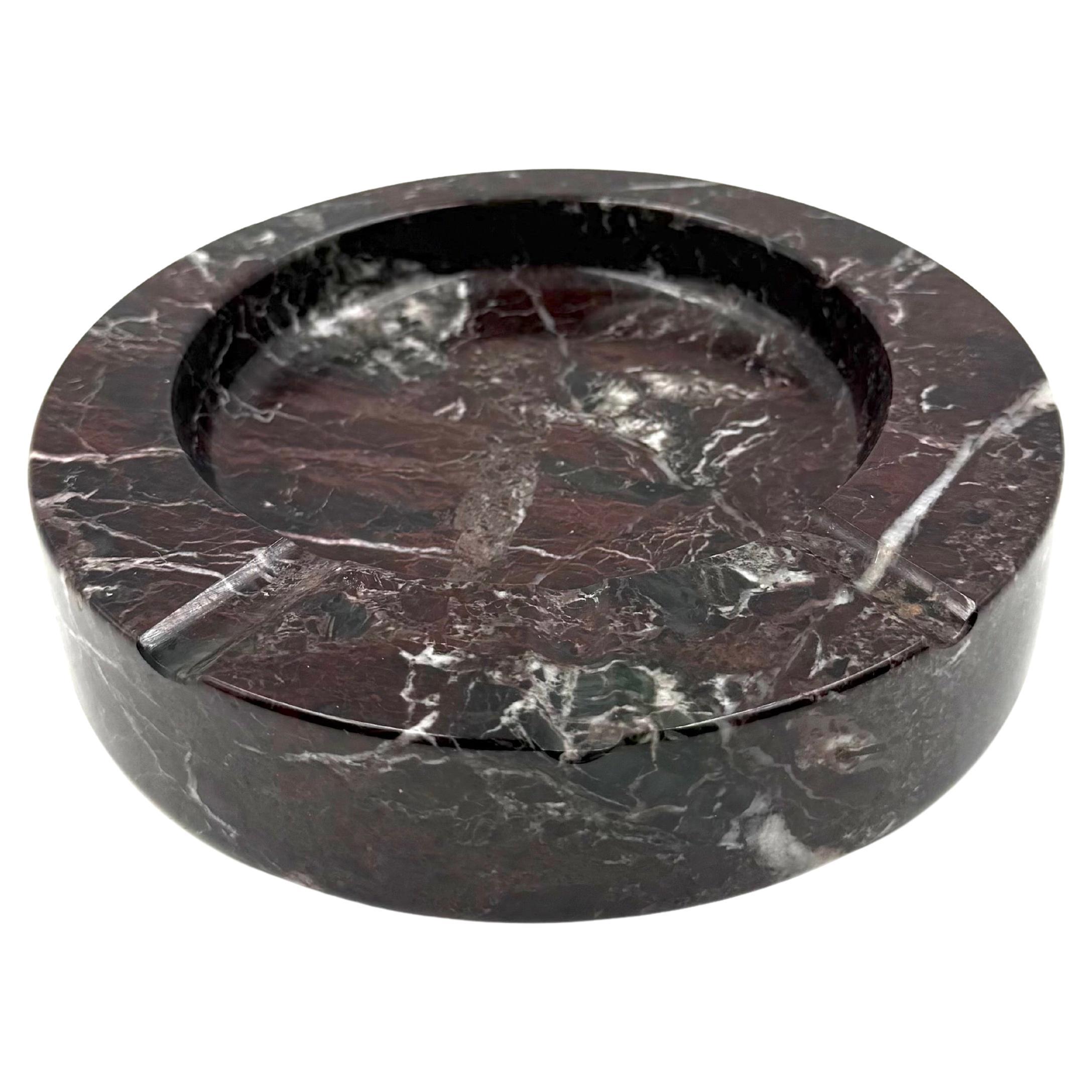 Sergio Asti, red Levanto marble ashtray bowl, UP&UP Carrara Italy, 1970s