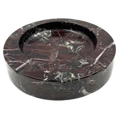 Sergio Asti, red Levanto marble ashtray bowl, UP&UP Carrara Italy, 1970s
