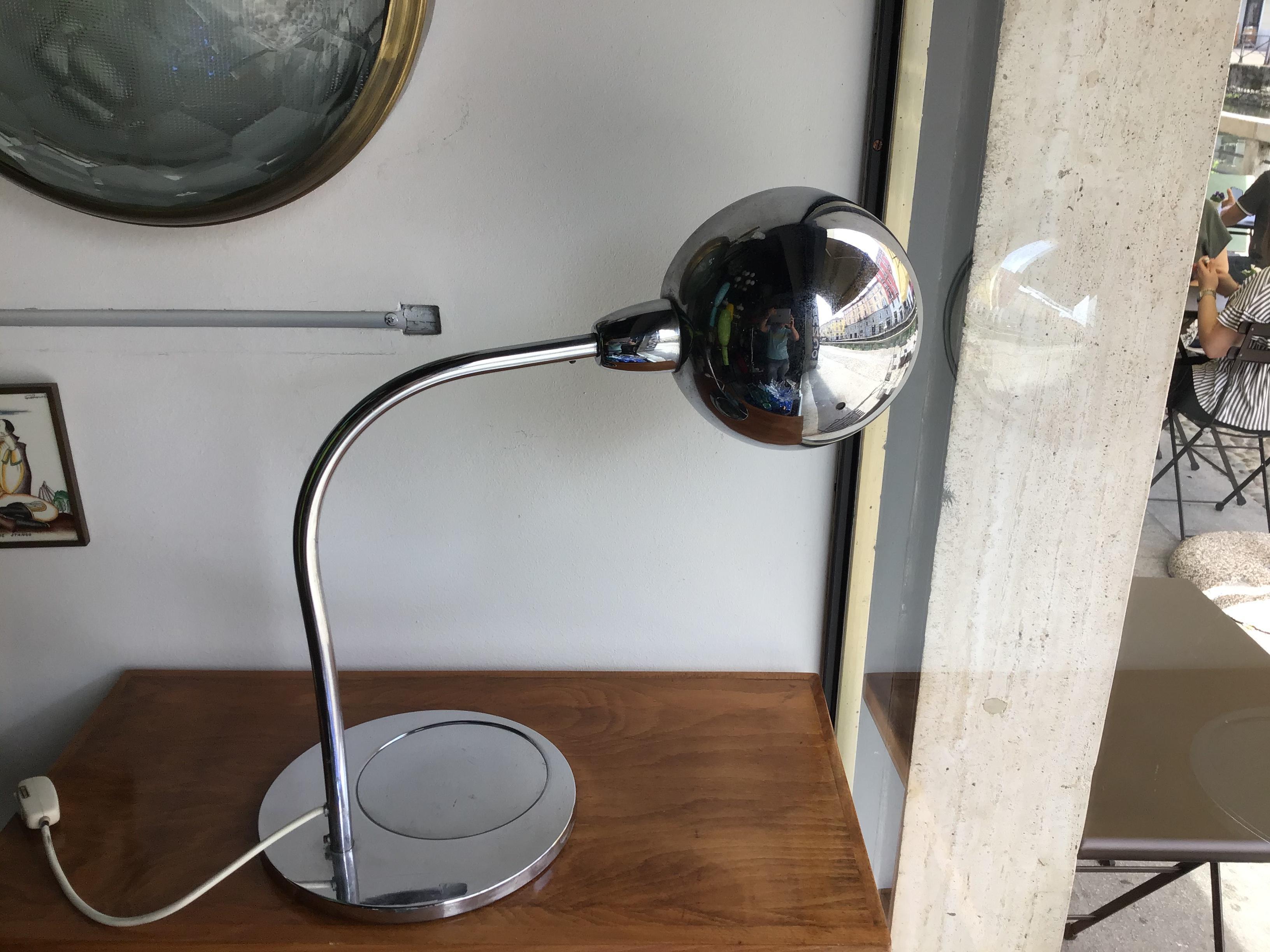 Sergio Asti Table Lamp Metal Crome, 1968, Italy For Sale 4