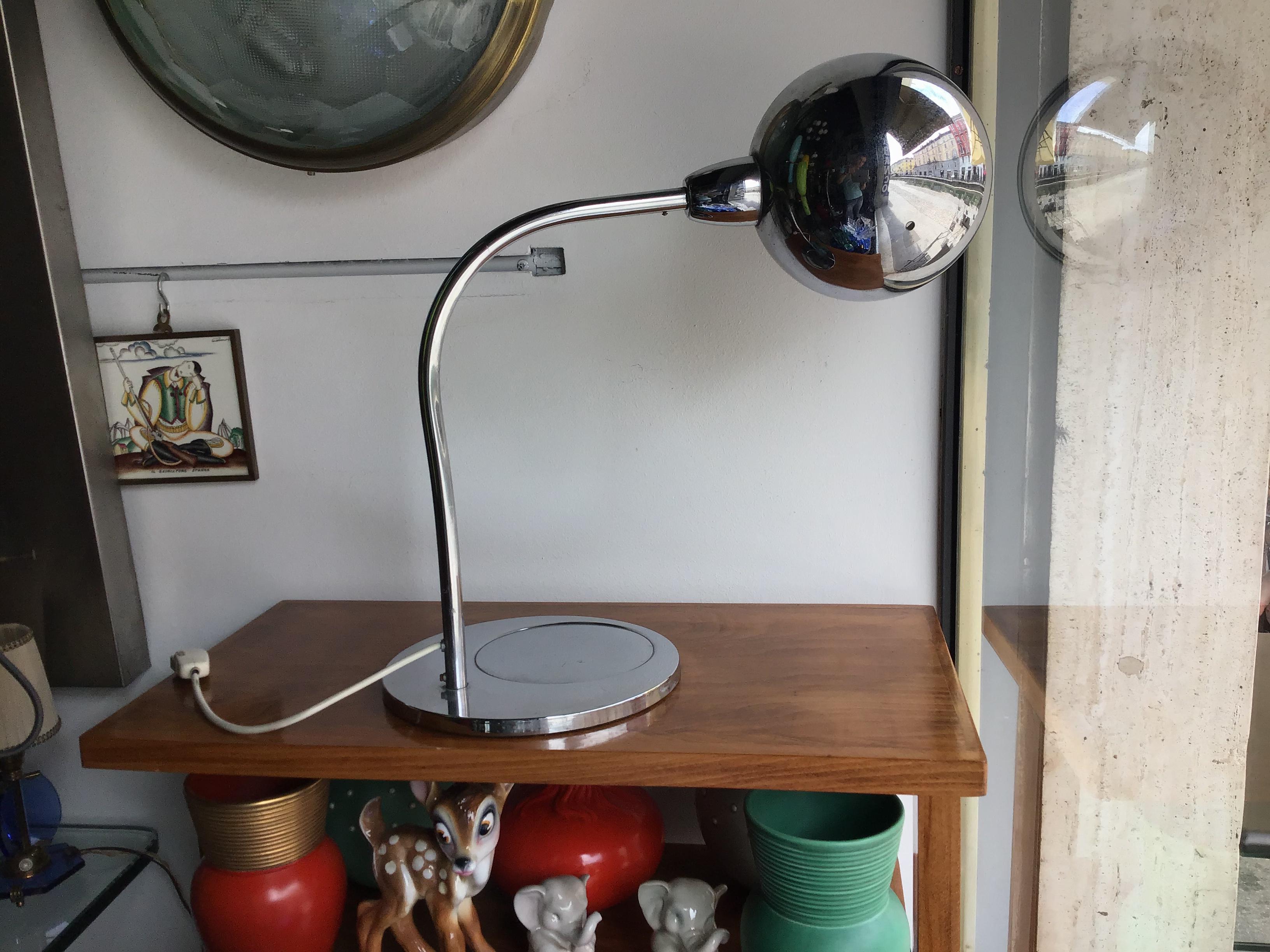 Sergio Asti Table Lamp Metal Crome, 1968, Italy For Sale 6