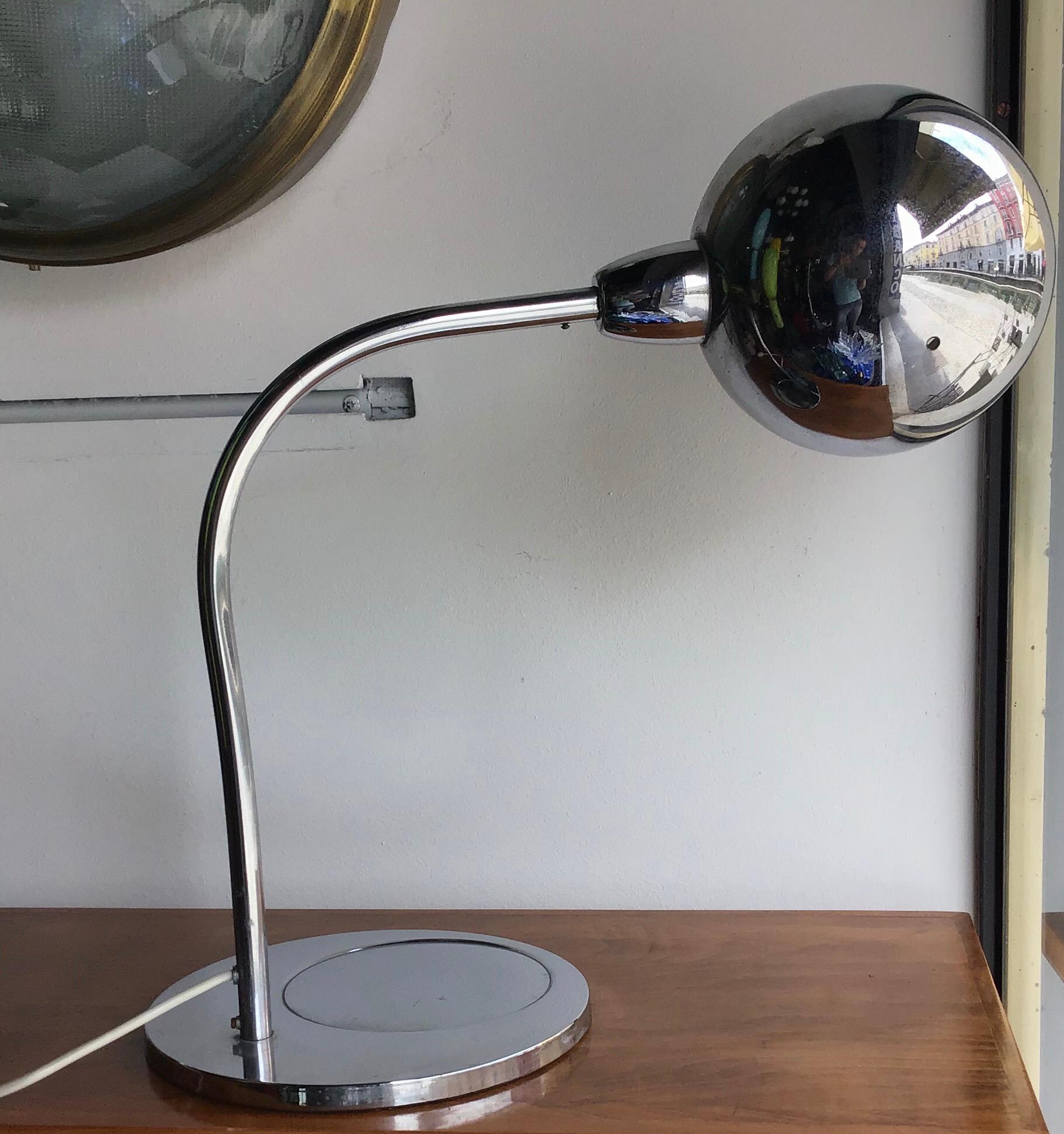 Sergio Asti Table Lamp Metal Crome, 1968, Italy For Sale 7