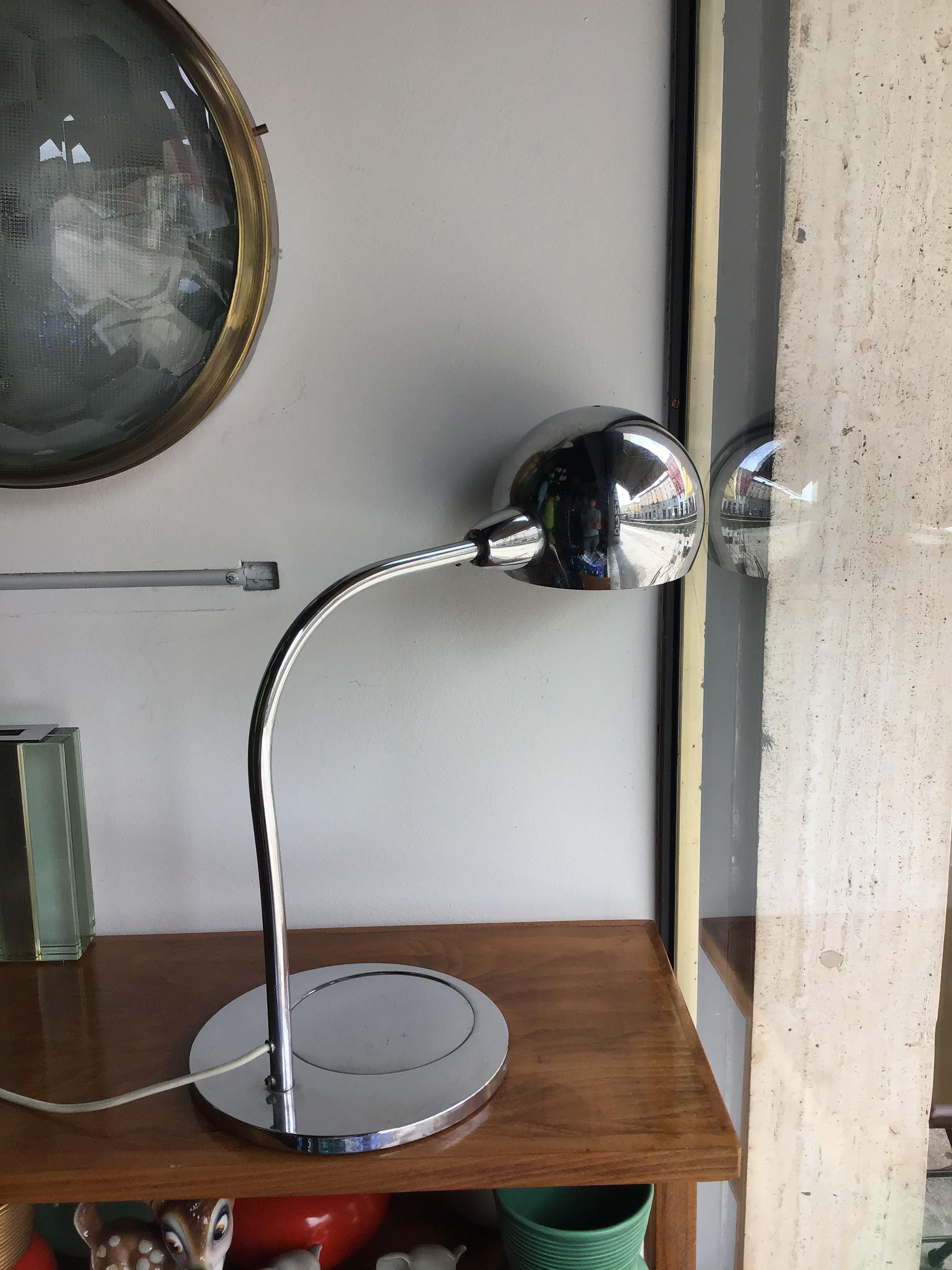 Sergio Asti Lámpara de mesa Metal Cromado, 1968, Italia Italiano en venta