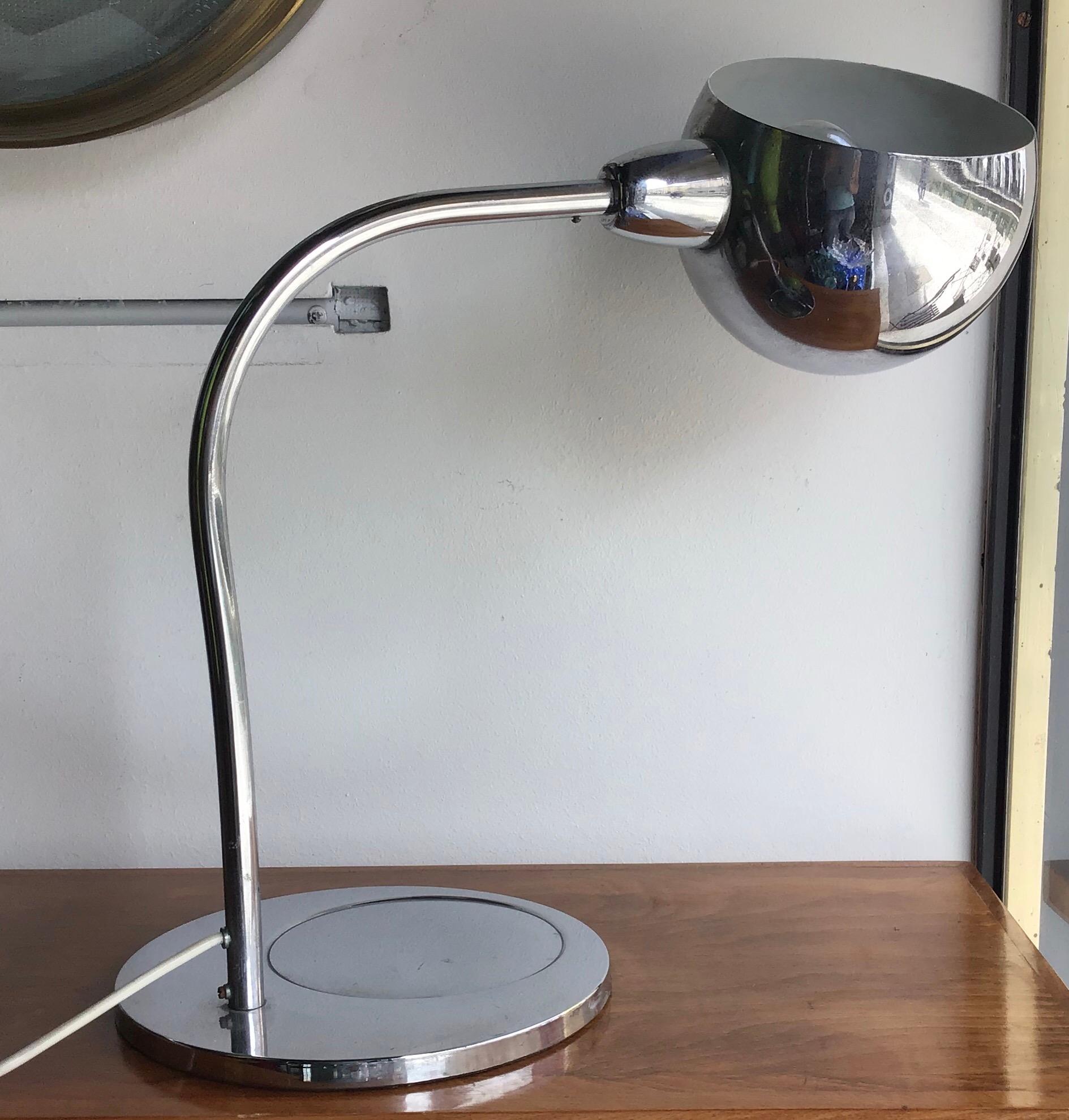 Sergio Asti Table Lamp Metal Crome, 1968, Italy For Sale 1