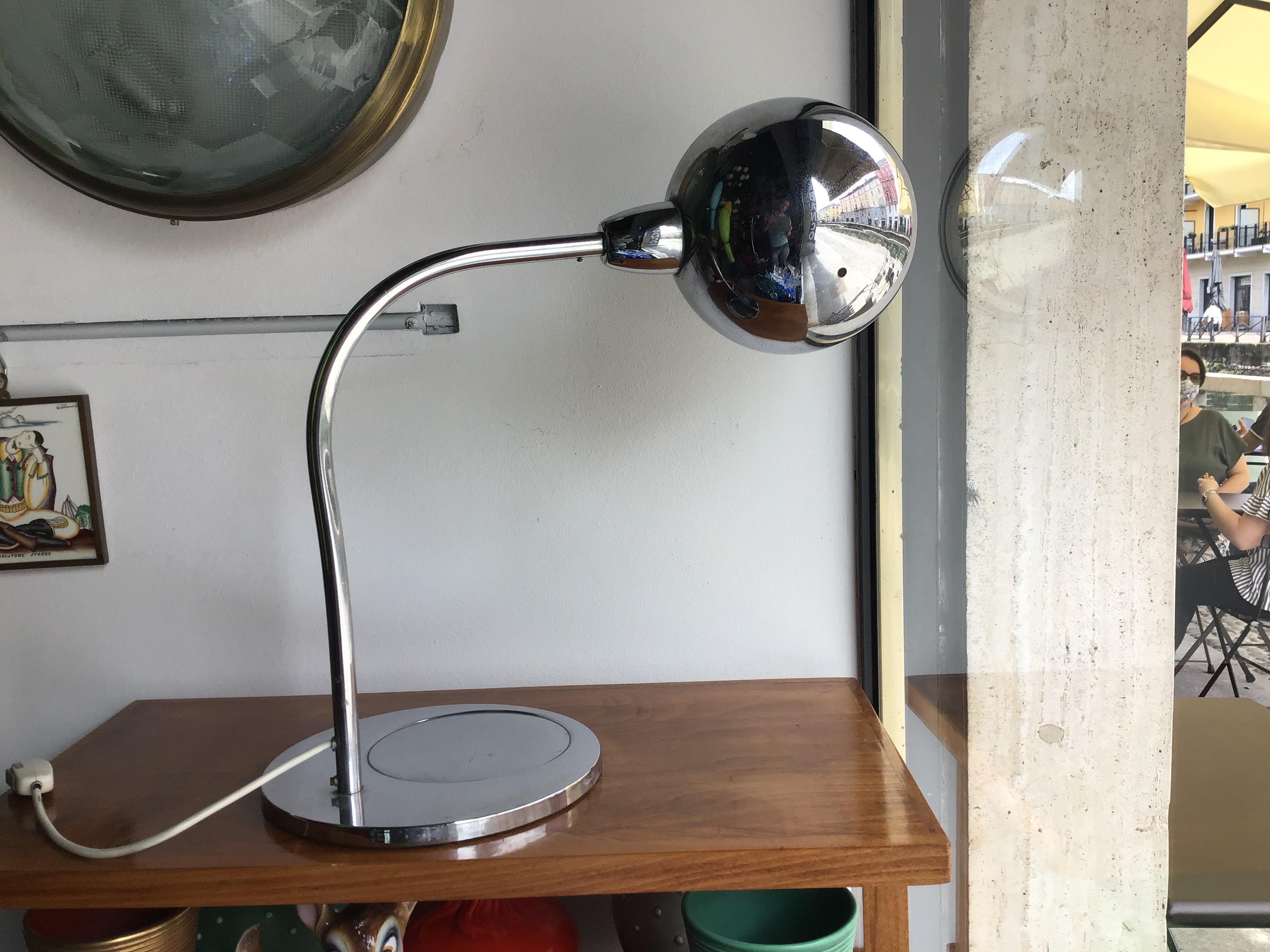 Sergio Asti Table Lamp Metal Crome, 1968, Italy For Sale 2
