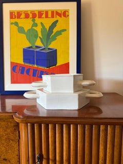 Sergio Asti, white ceramic centerpiece / vide poche, Gabbianelli Italy, ca. 1970
