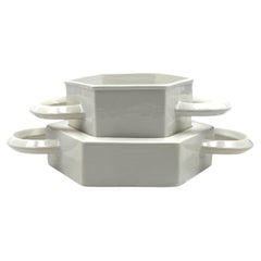 Sergio Asti, white ceramic centerpiece / vide poche, Gabbianelli Italy, ca. 1970
