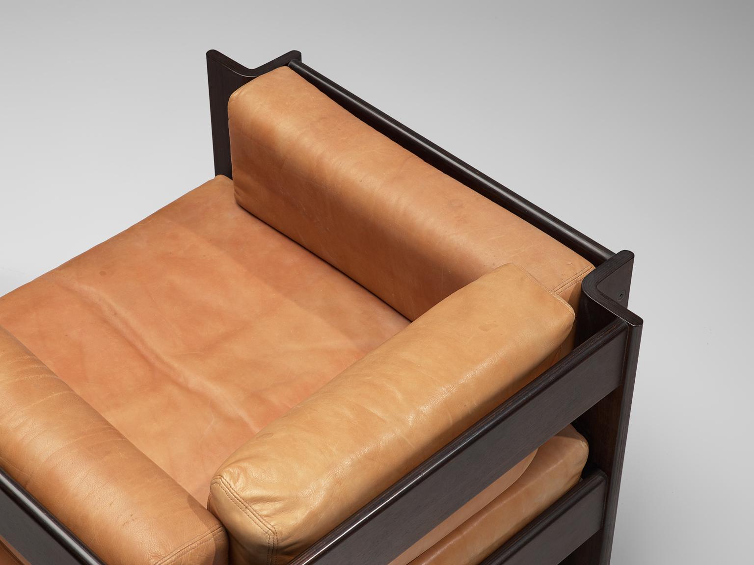Sergio Asti 'Zelda Lounge Set in Cognac Leather 2