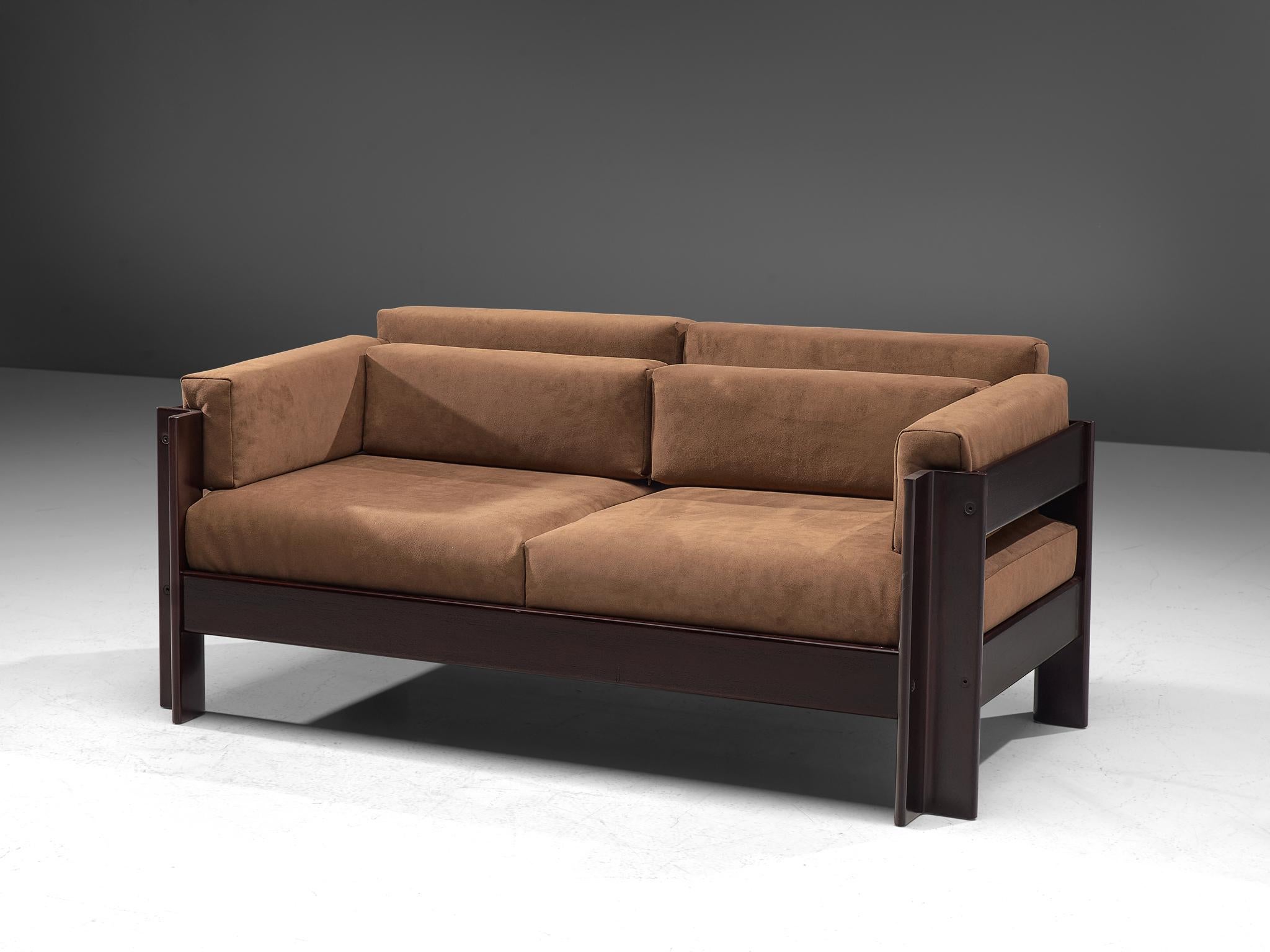 Mid-Century Modern Sergio Asti 'Zelda' Two-Seat Sofa with Taupe Fabric
