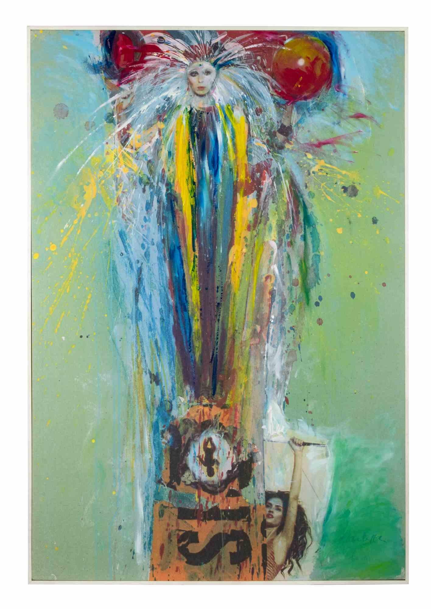 Cirque du Soleil n.24 is a contemporary artwork realized by Sergio Barletta in 1990s

Hand Signed on the lower margin.

Mixed Media (Oil and Acrylic) and collage on canvas

Includes frame: 142 x 97 cm