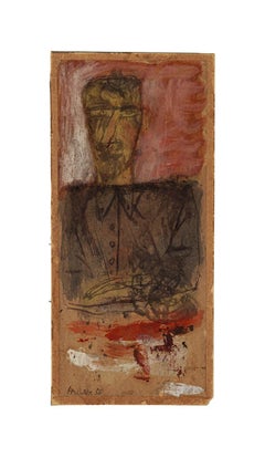 Figure - Original Mixed Media on Cardboard by Sergio Barletta - 1958