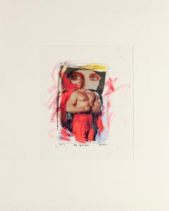 Ophelia – Collage und Tempera von Sergio Barletta – 1986