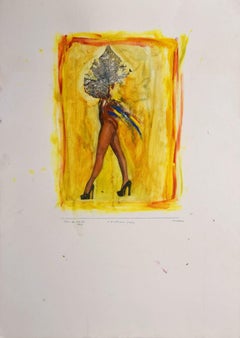 Dama africana - Técnica mixta original de Sergio Barletta - 1997