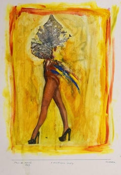 African Lady - Original Mixed Media by Sergio Barletta - 1997