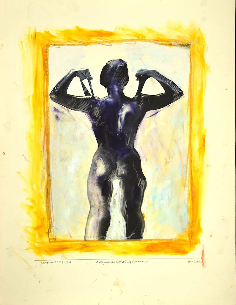 Mujer luchadora - Técnica mixta de Sergio Barletta - 1995