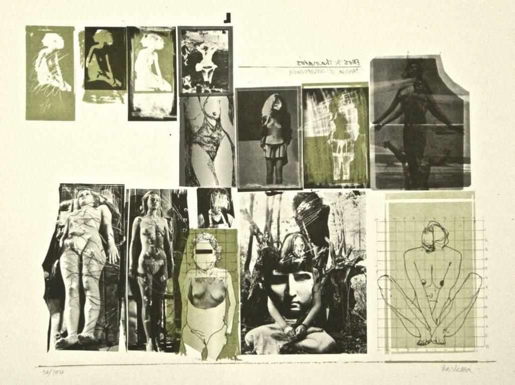 Sergio Barletta Print - Eros e thanatos - Original Lithograph by Sergio arietta - 1970s