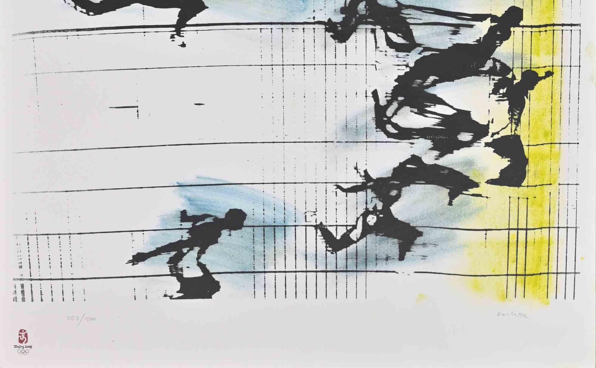 Fotofinish - Litografia di Sergio Barletta - 2008 in vendita 1