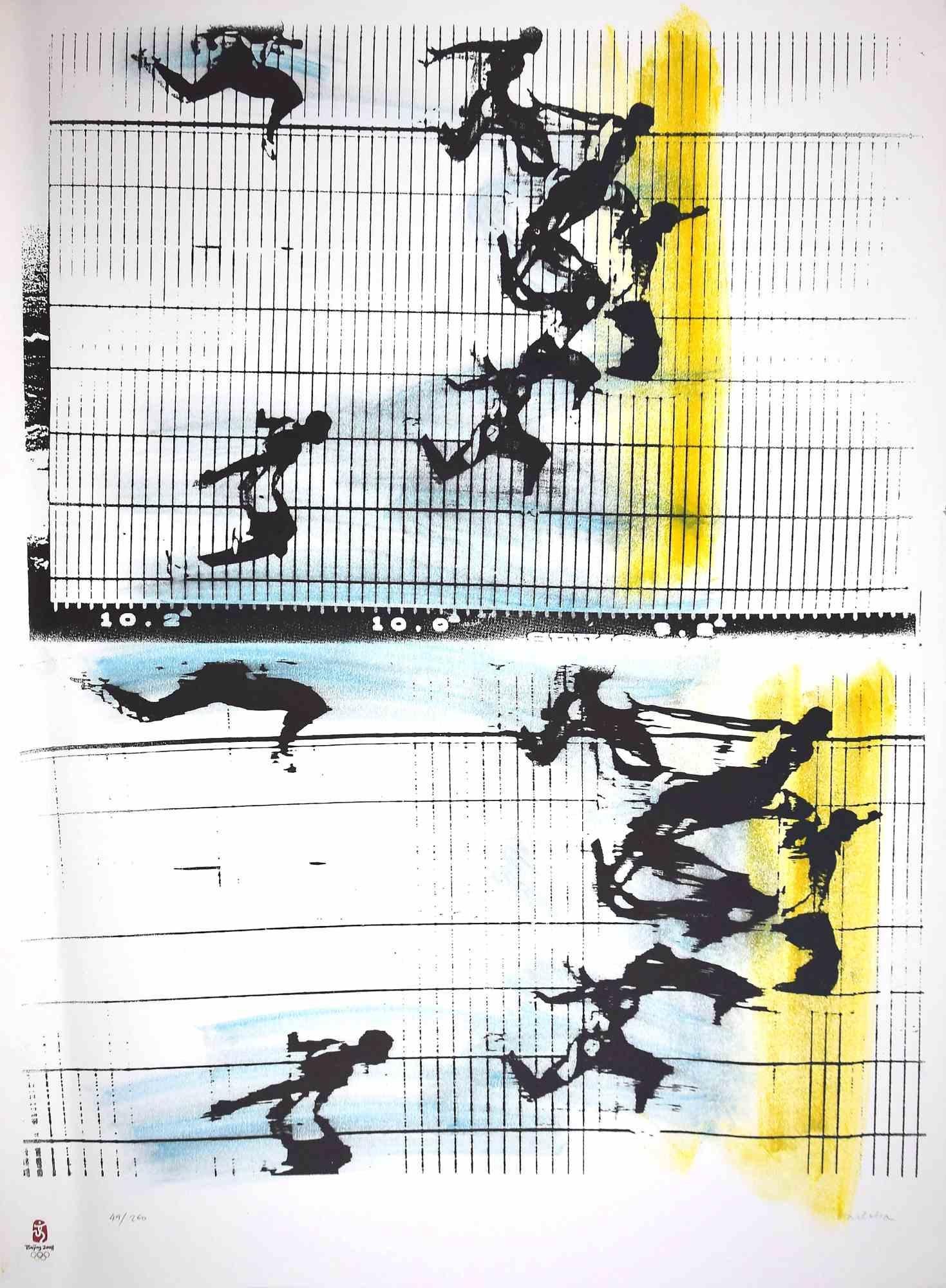 Fotofinish è una litografia originale appartenente alla Suite "Giochi Olimpici di Pechino 2008", realizzata da Sergio Barletta nel 2008.

Buone condizioni.

Firmato a mano.

Numerato. Edizione, 49/260.