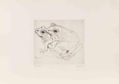 Frogs Etching by Sergio Barletta, Signed, Edition of 30, 1970s