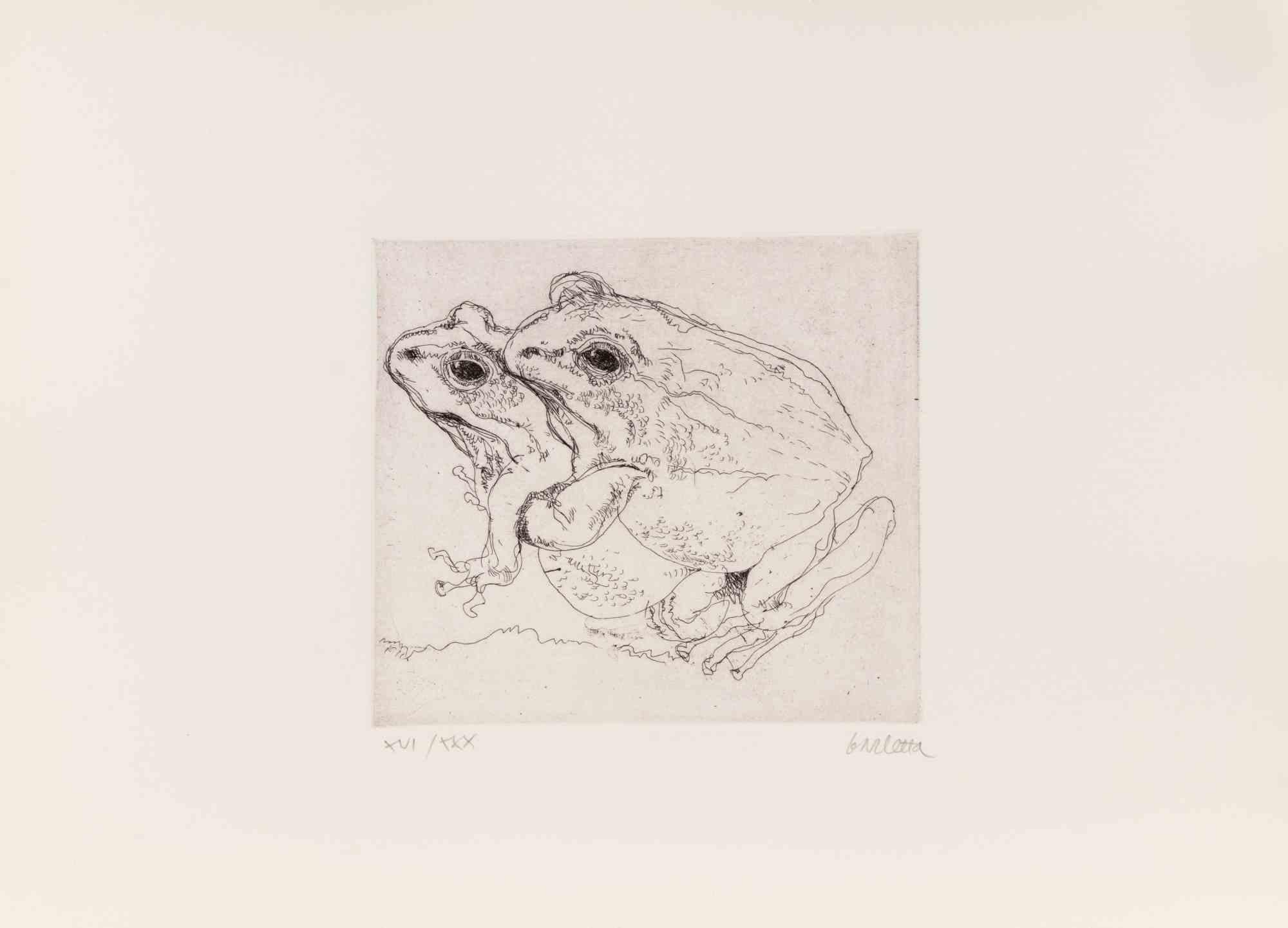 Etching and drypoint realized by Sergio Barletta.

Hand signed and numbered.

Edition of 30 in roman numbers.

Very good condition.
