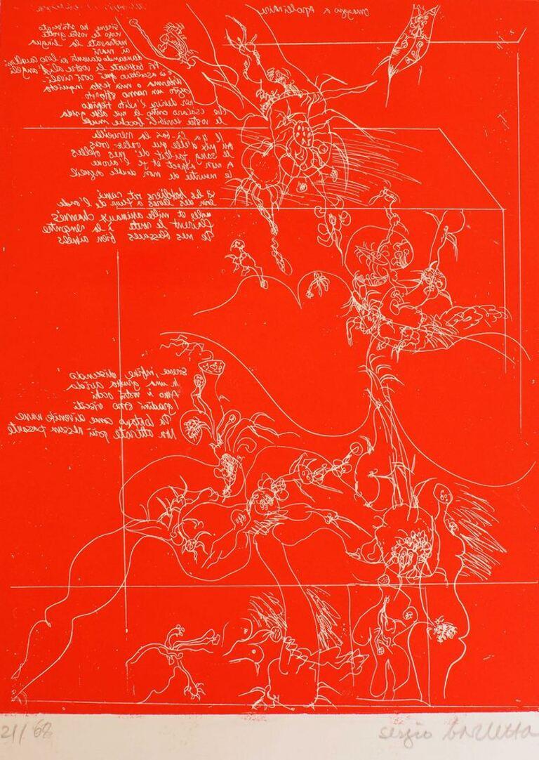 Homage to Apollinaire  - Etching by Sergio Barletta - 1970s