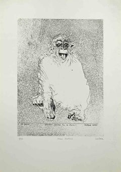 Homo Ludens - Etching by Sergio Barletta - 1960s