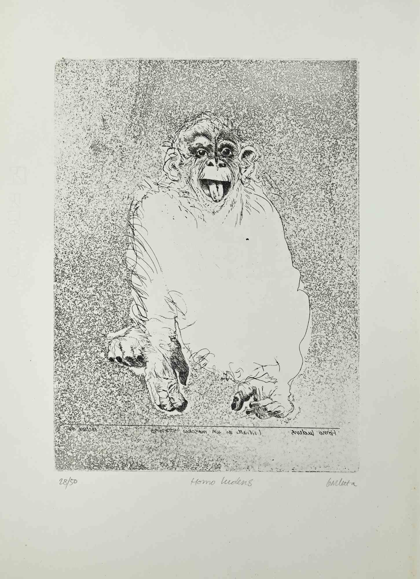 Etching, realized by Sergio Barletta in 1960s.

Hand-signed in the lower right.

Edition of 50.

Excellent condition.

Sergio Barletta (1934) is an Italian cartoonist and illustrator, who has also published some humorous and political