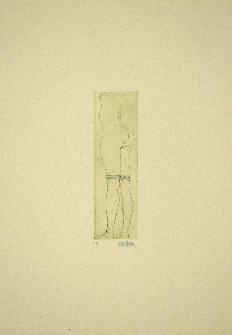 Jungfrau -  Radierung von Sergio Barletta – 1970er-Jahre