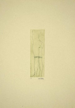 Retro Maiden -  Etching by Sergio Barletta - 1970s